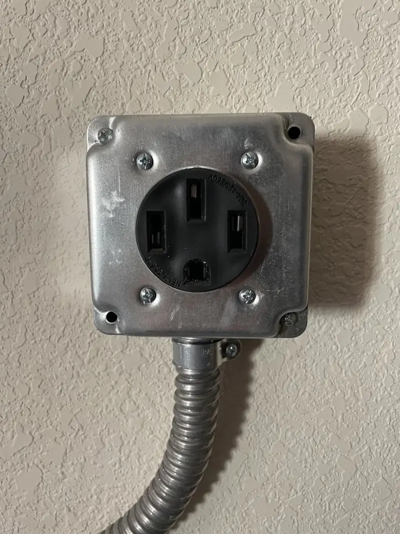 NEMA 14-50 outlet installed for Electrical Panel Upgrade in Starkey